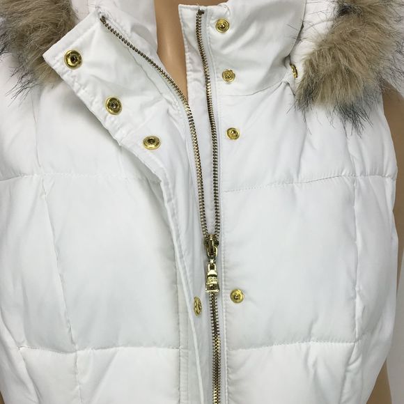 Guess White Puffer Hooded Vest Size X Large - Picture 6 of 8